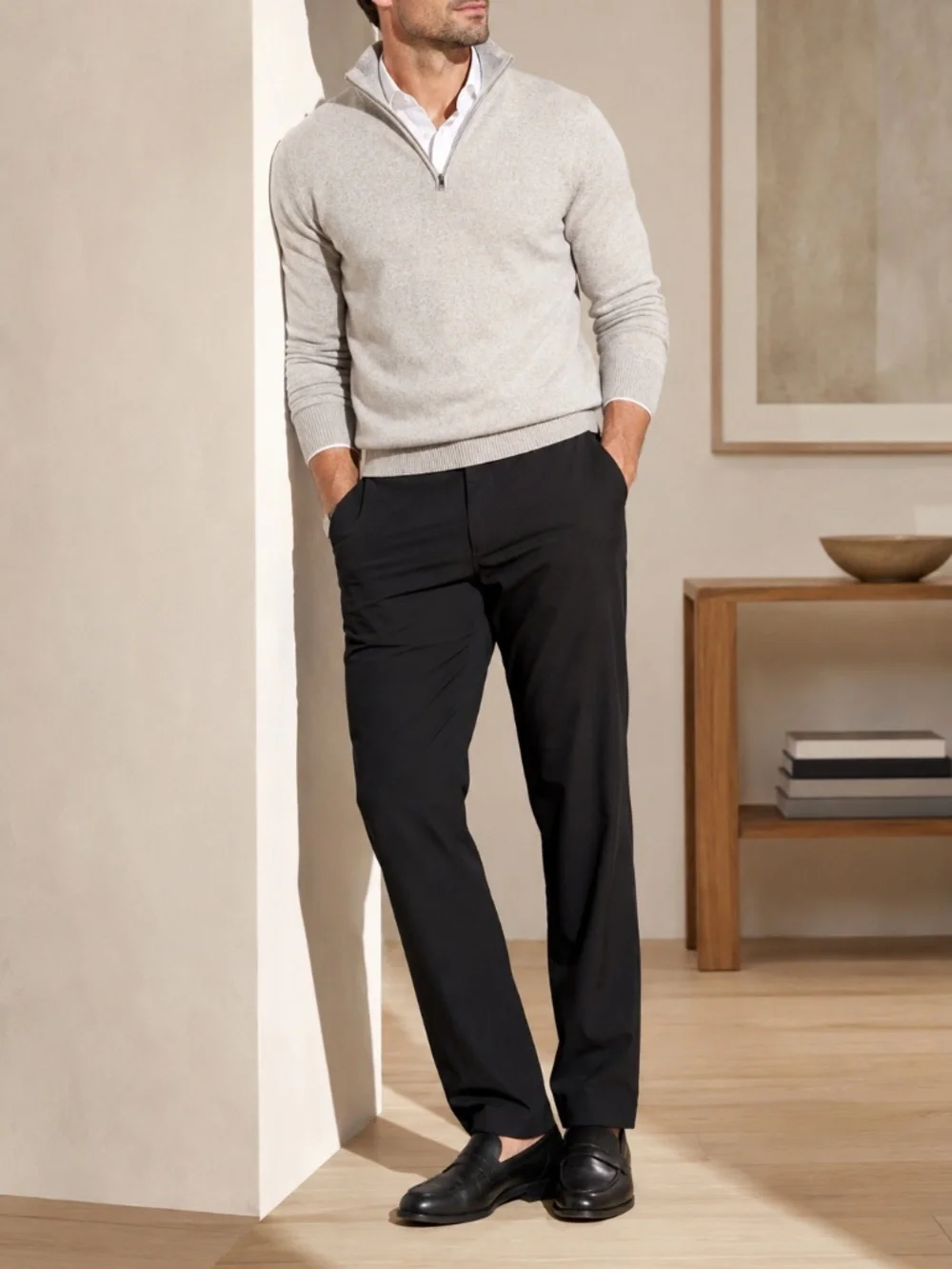 Banana Republic Men's Performance Dress Pants 38x32 Black Stretch Career Slacks